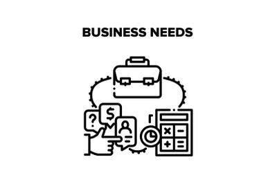 Business Needs Vector Black Illustration