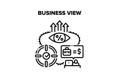 Business View Vector Black Illustration