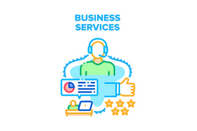Business Services And Support Vector Concept Color