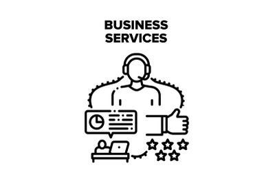 Business Services And Support Vector Black Illustration