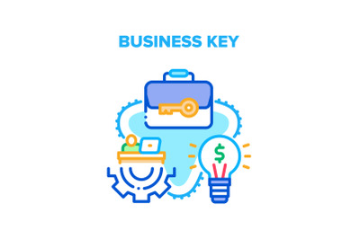 Business Key Vector Concept Color Illustration