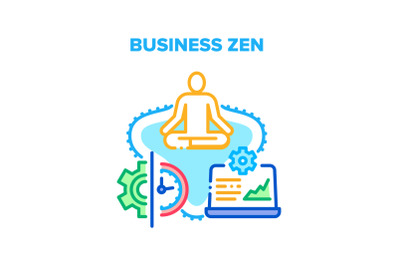 Business Zen Vector Concept Color Illustration