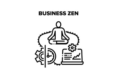 Business Zen Vector Black Illustration