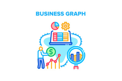 Business Graph Vector Concept Color Illustration