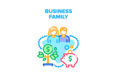 Business Family Vector Concept Color Illustration