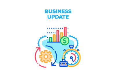 Business Update Vector Concept Color Illustration