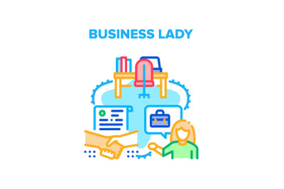 Business Lady Vector Concept Color Illustration