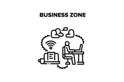 Business Zone Vector Black Illustration