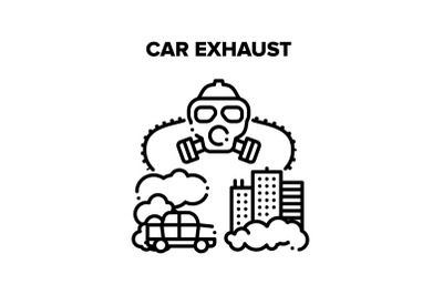 Car Exhaust Vector Black Illustration