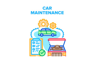 Car Maintenance Vector Concept Color Illustration