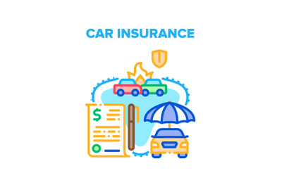 Car Insurance Vector Concept Color Illustration