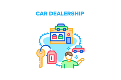 Car Dealership Vector Concept Color Illustration