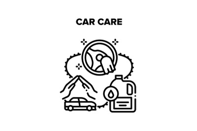 Car Care Service Vector Black Illustration