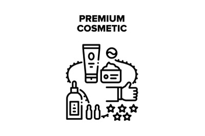 Premium Cosmetic Vector Black Illustration