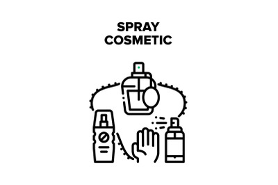 Spray Cosmetic Vector Black Illustration