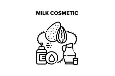 Milk Cosmetic Vector Black Illustration