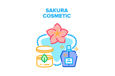 Sakura Cosmetic Vector Concept Color Illustration