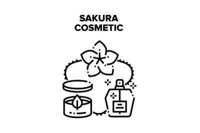 Sakura Cosmetic Vector Black Illustration