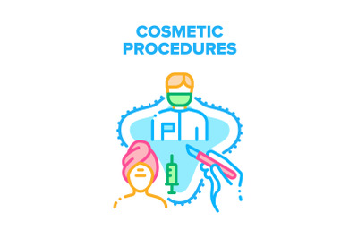 Cosmetic Beauty Procedures Vector Concept Color