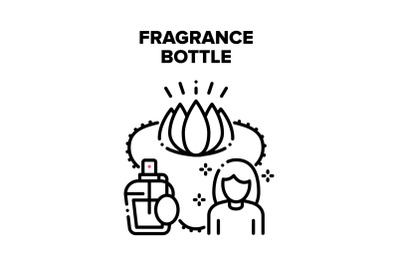 Fragrance Bottle Vector Black Illustration