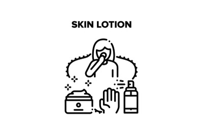 Skin Lotion Vector Black Illustration