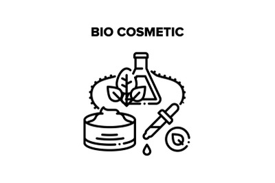 Bio Cosmetic Vector Black Illustration