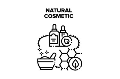 Natural Cosmetic Vector Black Illustration