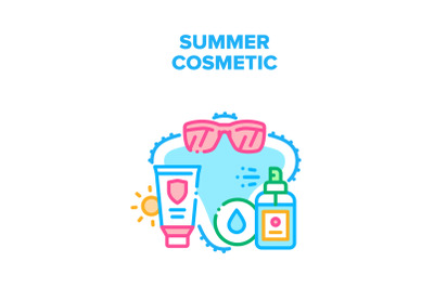 Summer Cosmetic Vector Concept Color Illustration