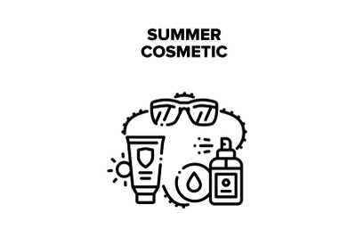 Summer Cosmetic Vector Black Illustration