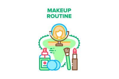 Makeup Routine Vector Concept Color Illustration