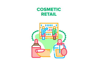 Cosmetic Retail Vector Concept Color Illustration