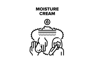 Moisture Cream Vector Black Illustration