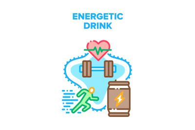 Energetic Drink Vector Concept Color Illustration