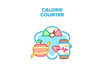 Calorie Counter Vector Concept Color Illustration