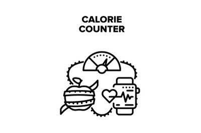 Calorie Counter Vector Black Illustration