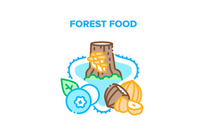 Forest Food Vector Concept Color Illustration