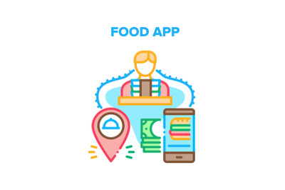 Food Application Vector Concept Color Illustration