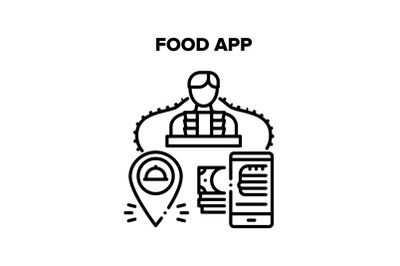 Food Application Vector Black Illustration