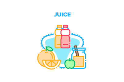 Juice Drink Vector Concept Color Illustration