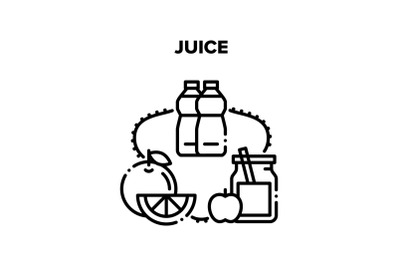 Juice Drink Vector Black Illustration