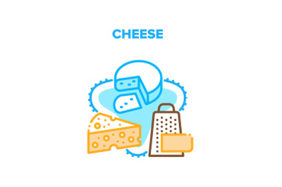 Cheese Food Vector Concept Color Illustration