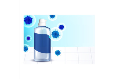 Antibacterial Hand Gel Promotion Poster Vector