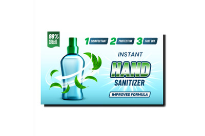 Instant Hand Sanitizer Promotion Banner Vector