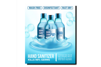 Hand Sanitizer Creative Promotional Banner Vector