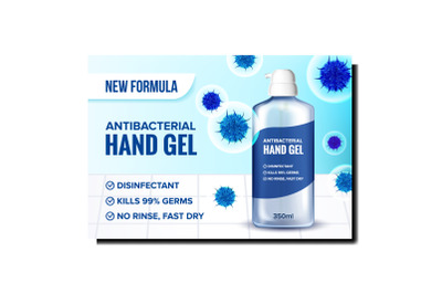 Antibacterial Hand Gel Promotion Poster Vector