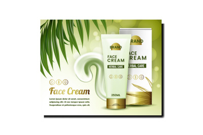 Face Cream Creative Promotional Banner Vector