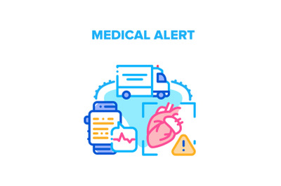 Medical Alert Vector Concept Color Illustration