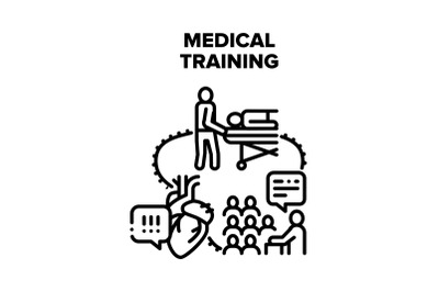 Medical Training Vector Black Illustration