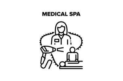 Medical Spa Vector Black Illustration