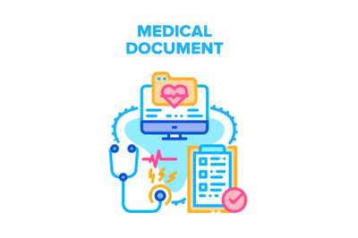 Medical Document Vector Concept Color Illustration